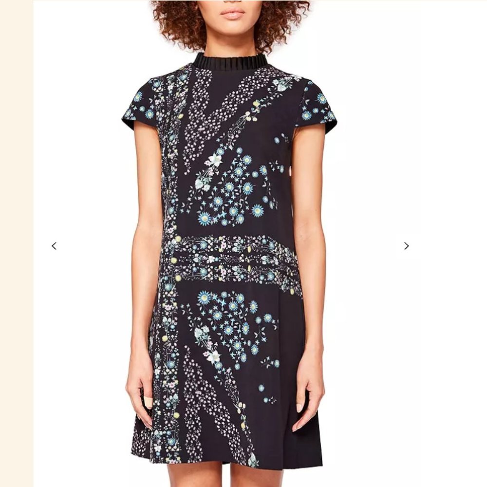 Ted Baker Abbew Unity Flag Print Tunic Dress in Black size 2 nwot - Picture 3 of 9